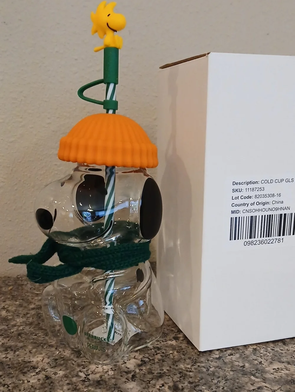 Starbucks Snoopy Glass Cold Cup HTF Fall 2026 Peanuts